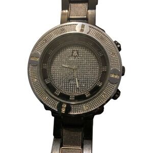 Red Ape Mens Quartz Watch Gunmetal Stainless Steel Crystal Bezel No.5050B